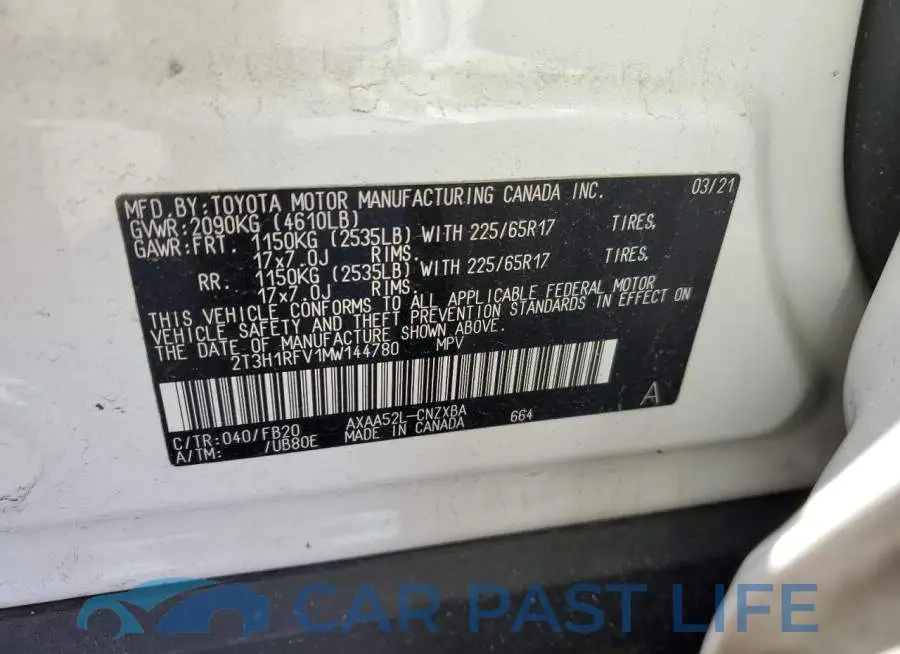 2T3H1RFV1MW144780# 14