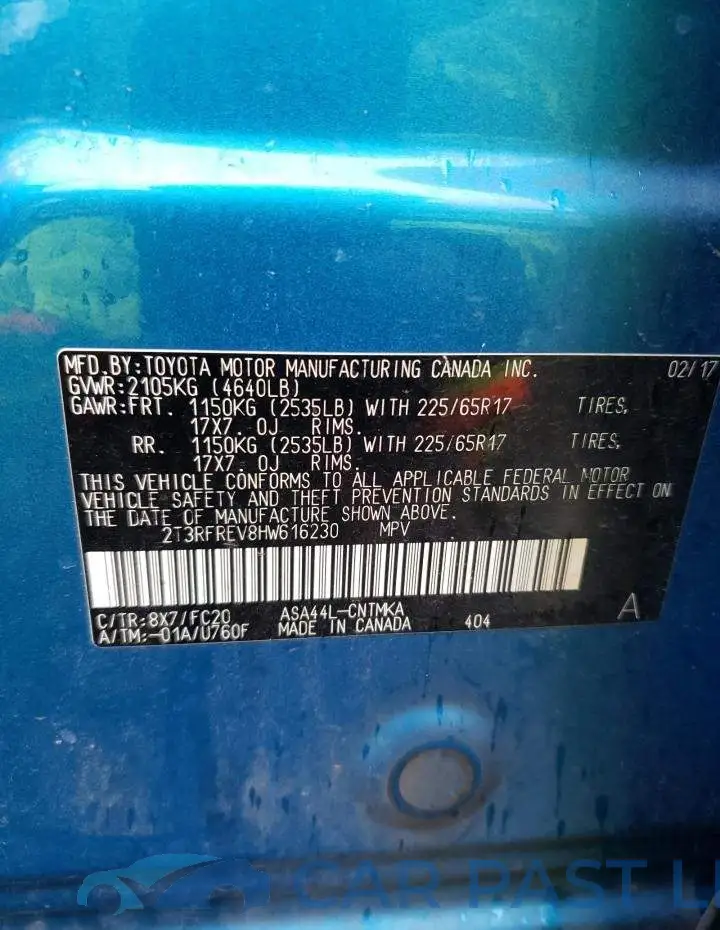 2T3RFREV8HW616230# 13