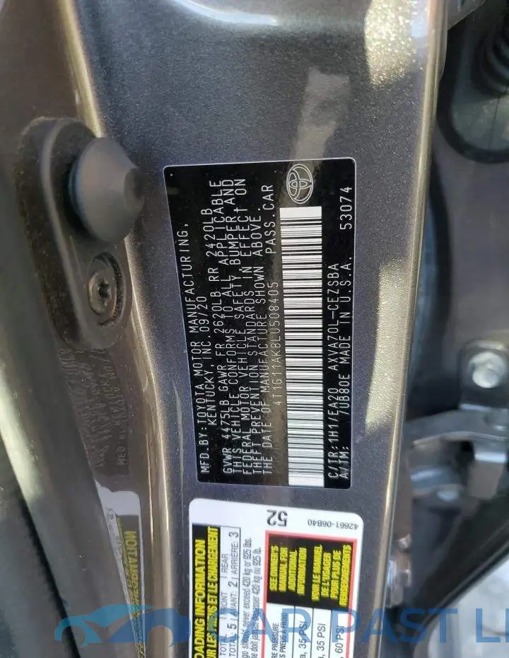 4T1G11AK8LU508405# 13