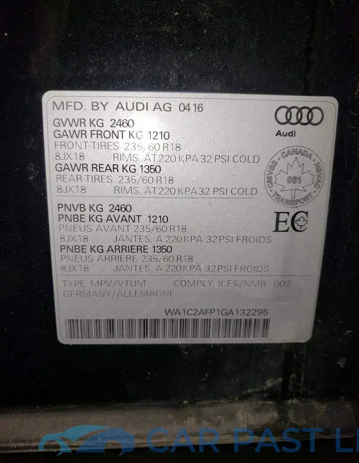 WA1C2AFP1GA132295# 13
