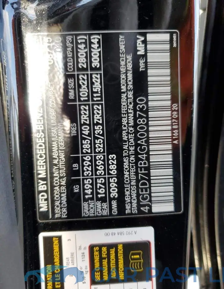 4JGED7FB4GA008730# 10