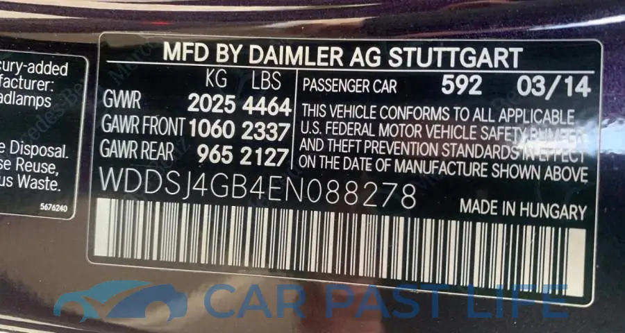 WDDSJ4GB4EN088278# 10