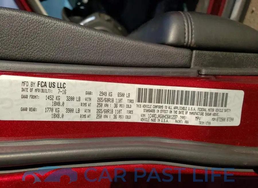 1C4RDJAG0HC601237# 13