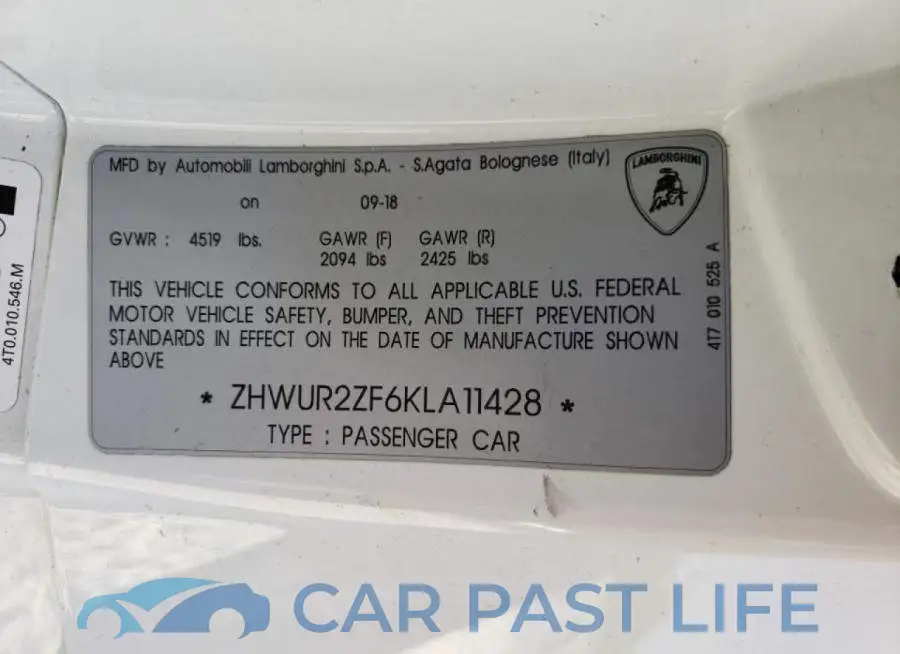 ZHWUR2ZF6KLA11428# 10