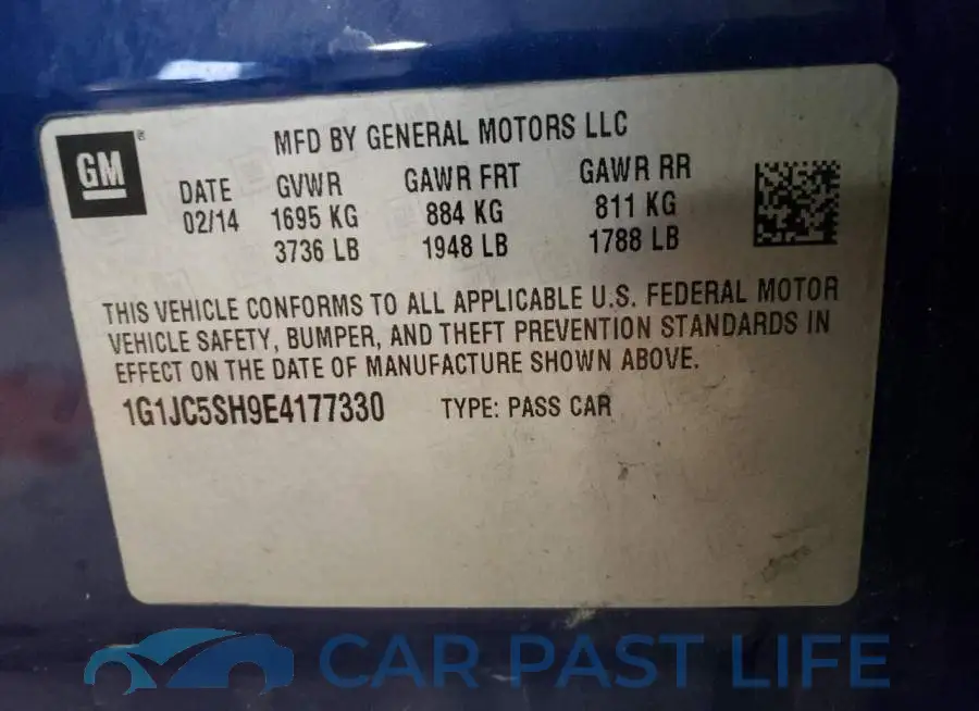 1G1JC5SH9E4177330# 12