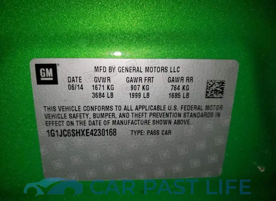 1G1JC6SHXE4230168# 12
