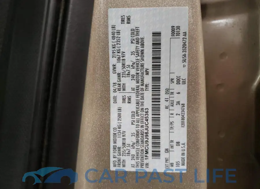 1FMCU9J98JUC45363# 13