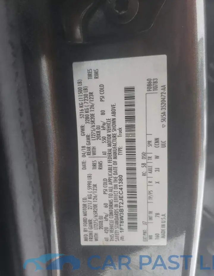 1FT8W3BT2JEC41380# 12