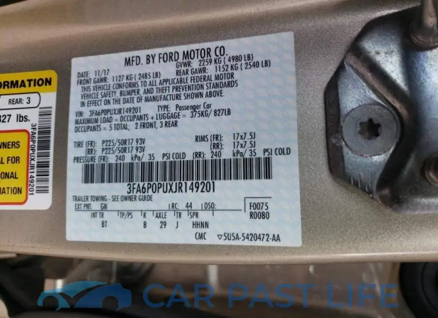 3FA6P0PUXJR149201# 10