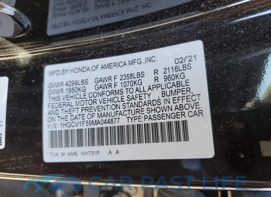 1HGCV1F59MA044877# 13