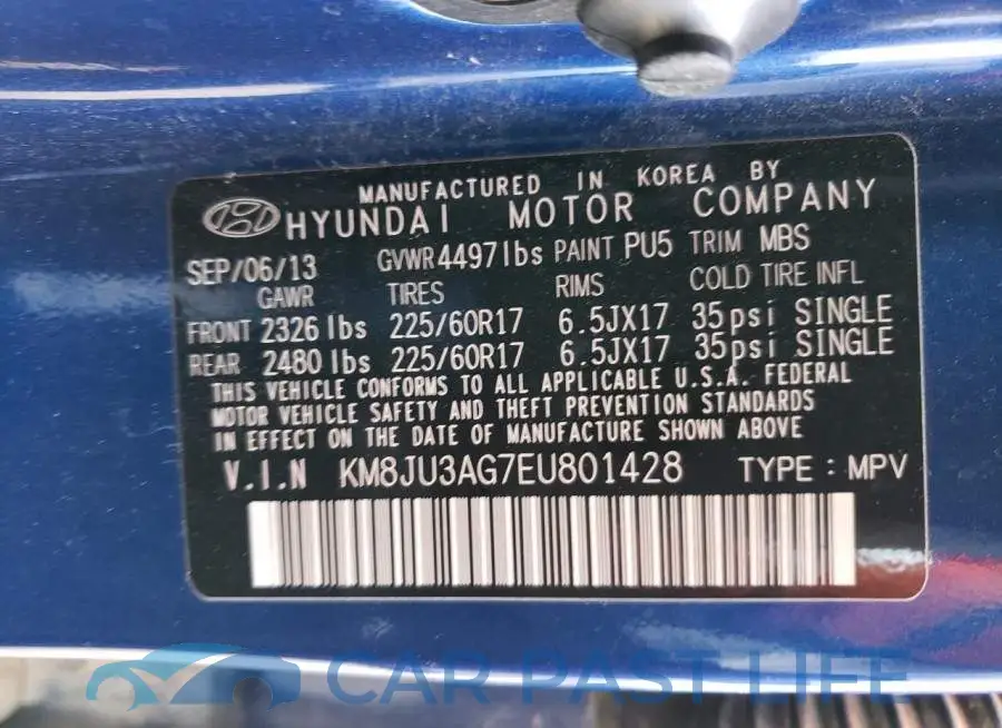 KM8JU3AG7EU801428# 13