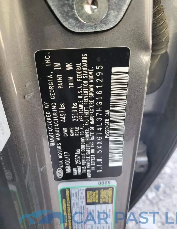 5XXGT4L37HG161295# 10