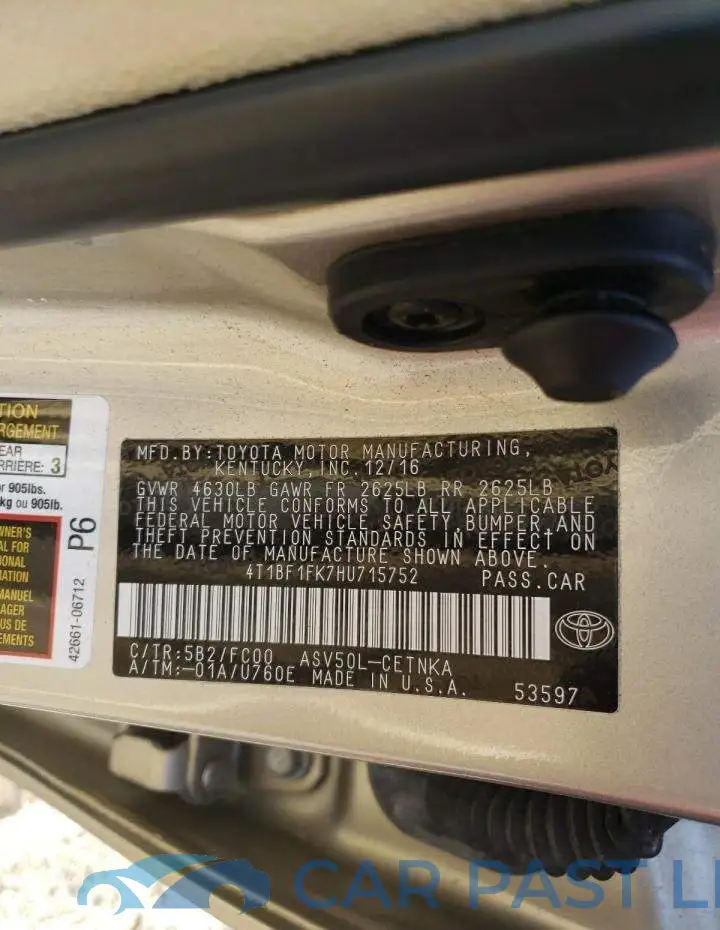 4T1BF1FK7HU715752# 12