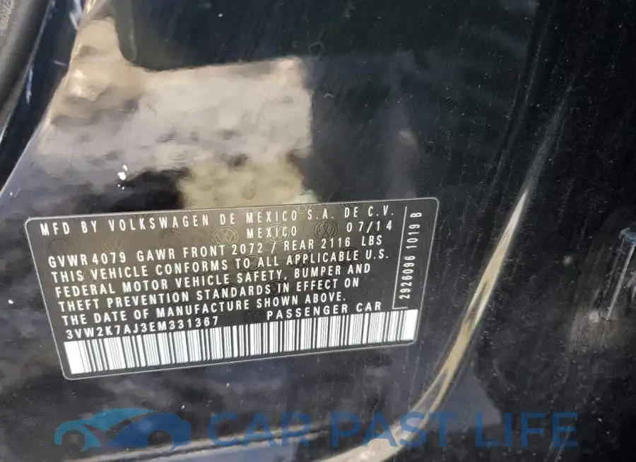 3VW2K7AJ3EM331367# 12