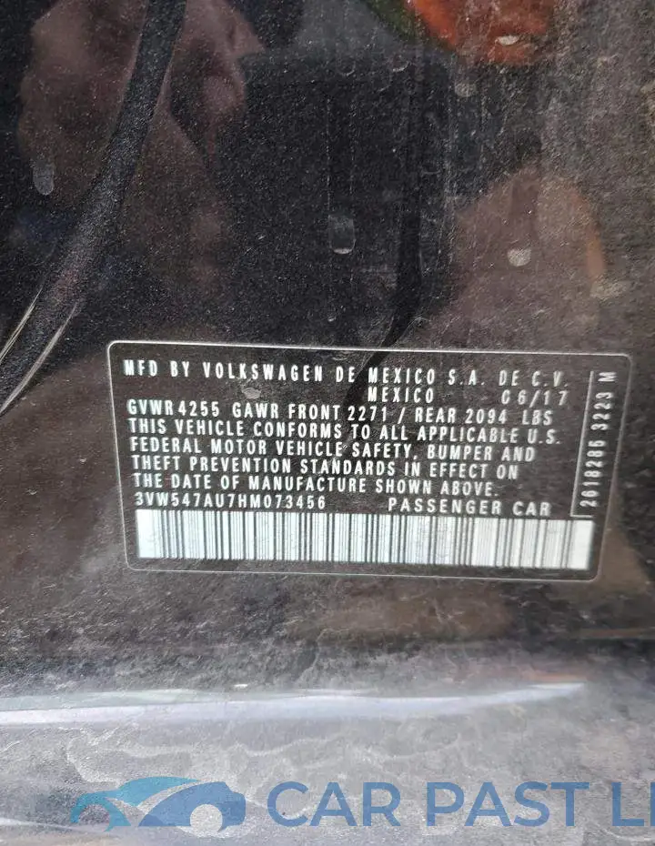 3VW547AU7HM073456# 12