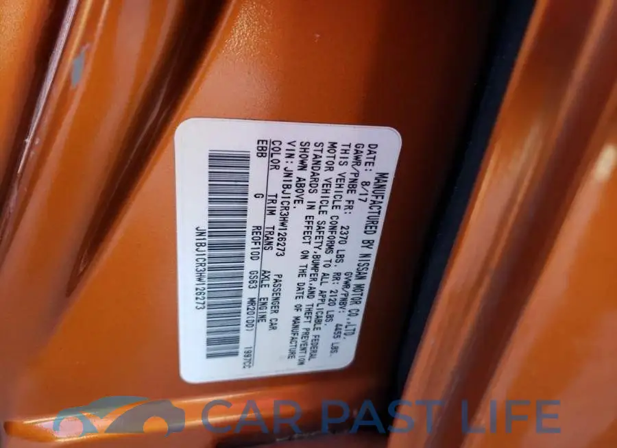 JN1BJ1CR3HW126273# 13