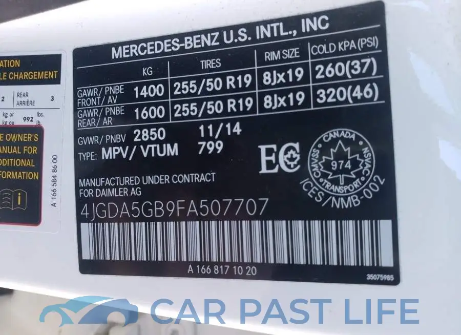 4JGDA5GB9FA507707# 14