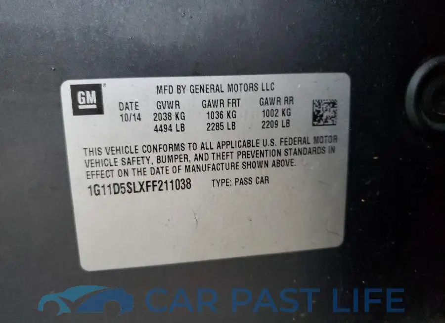 1G11D5SLXFF211038# 12