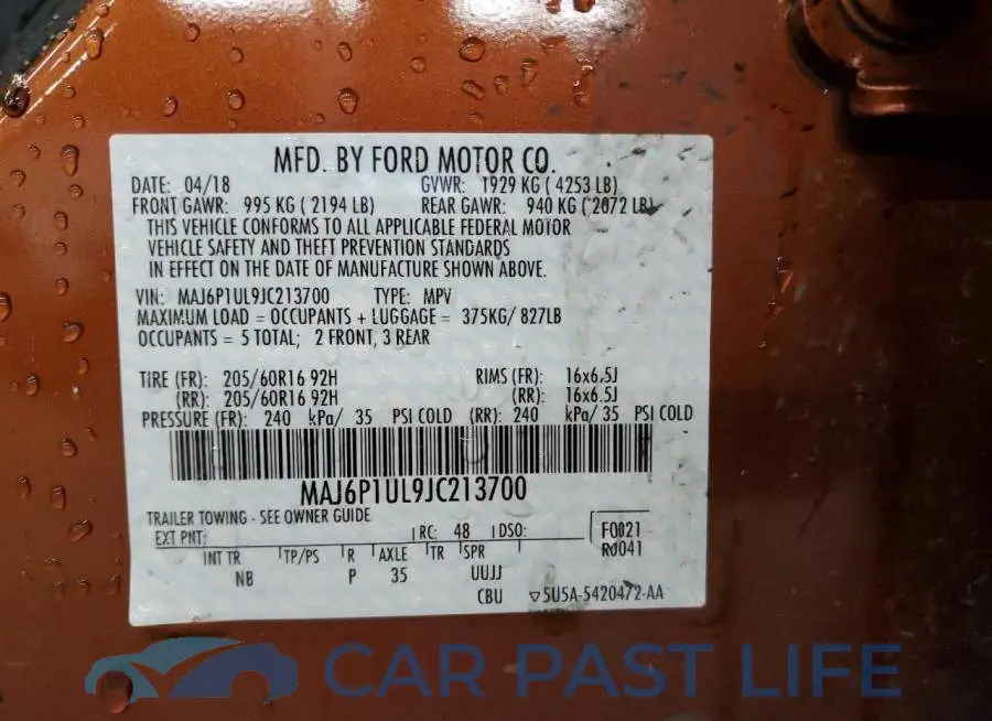 MAJ6P1UL9JC213700# 14
