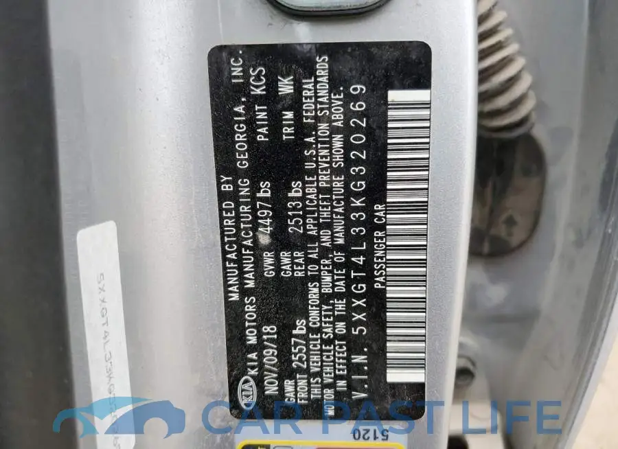5XXGT4L33KG320269# 12