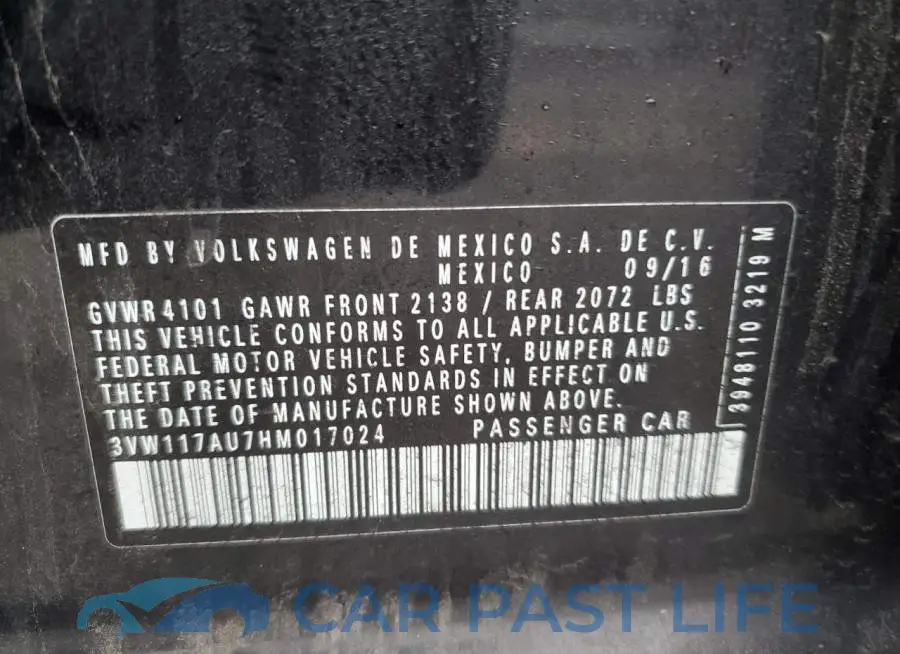 3VW117AU7HM017024# 13