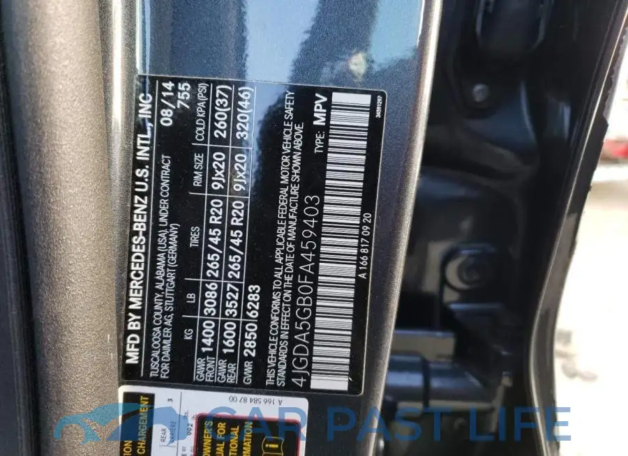 4JGDA5GB0FA459403# 13