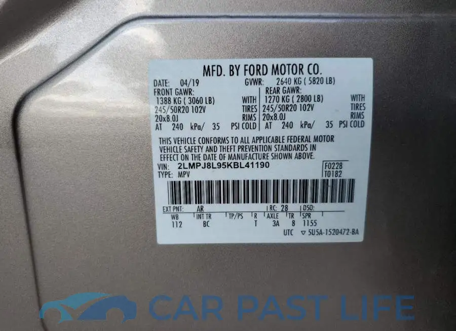 2LMPJ8L95KBL41190# 13