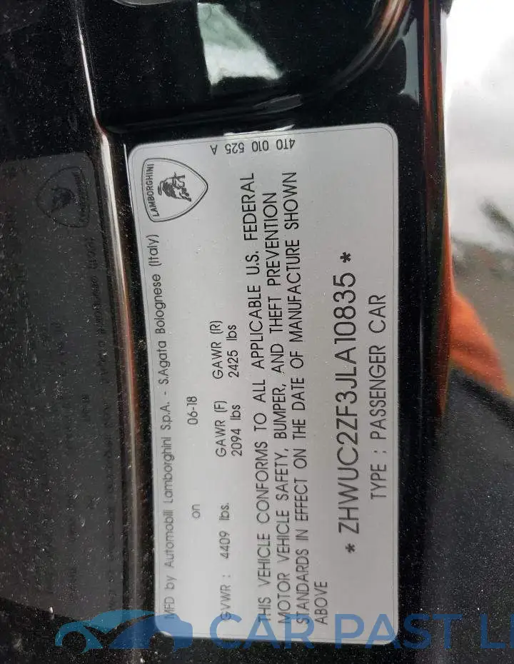 ZHWUC2ZF3JLA10835# 10