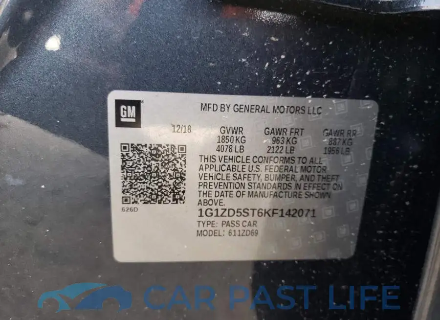 1G1ZD5ST6KF142071# 12