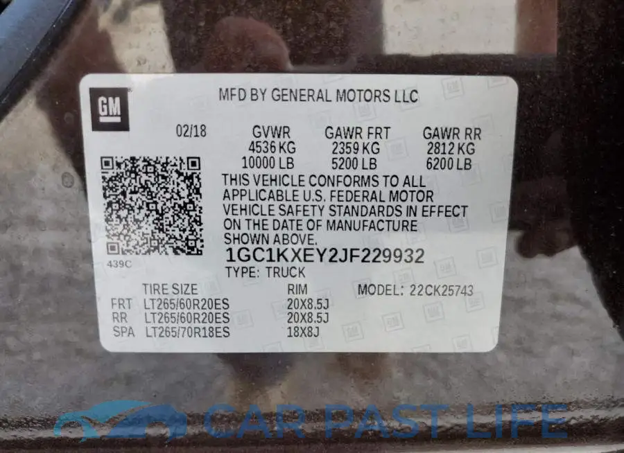 1GC1KXEY2JF229932# 13