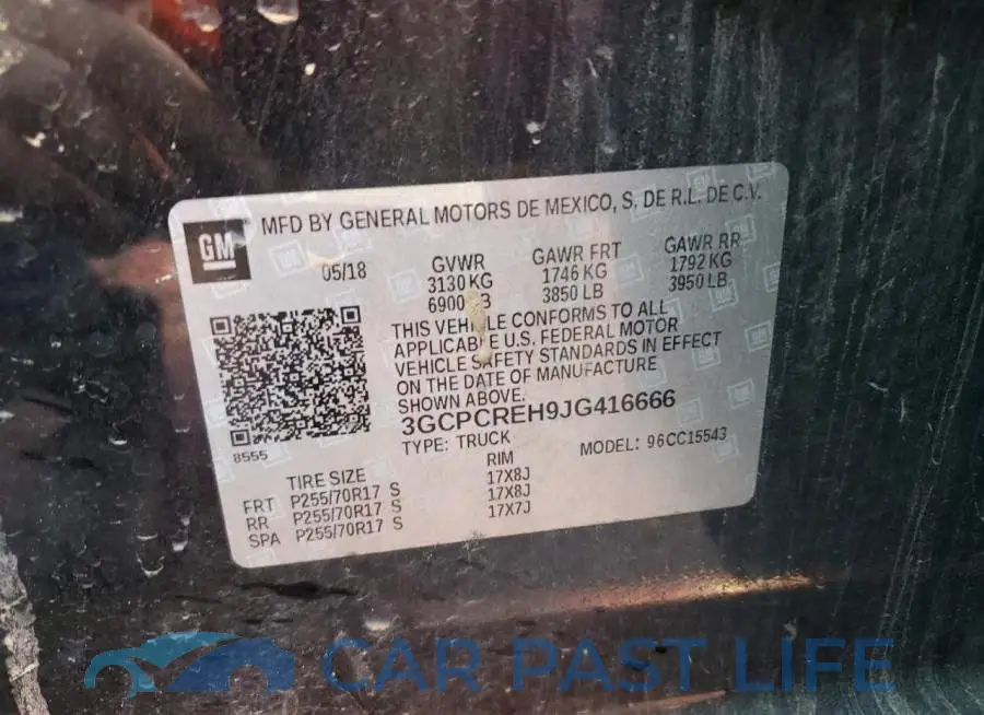 3GCPCREH9JG416666# 12
