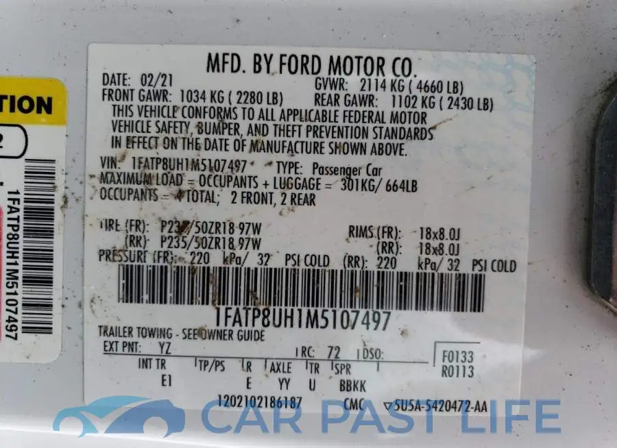1FATP8UH1M5107497# 12