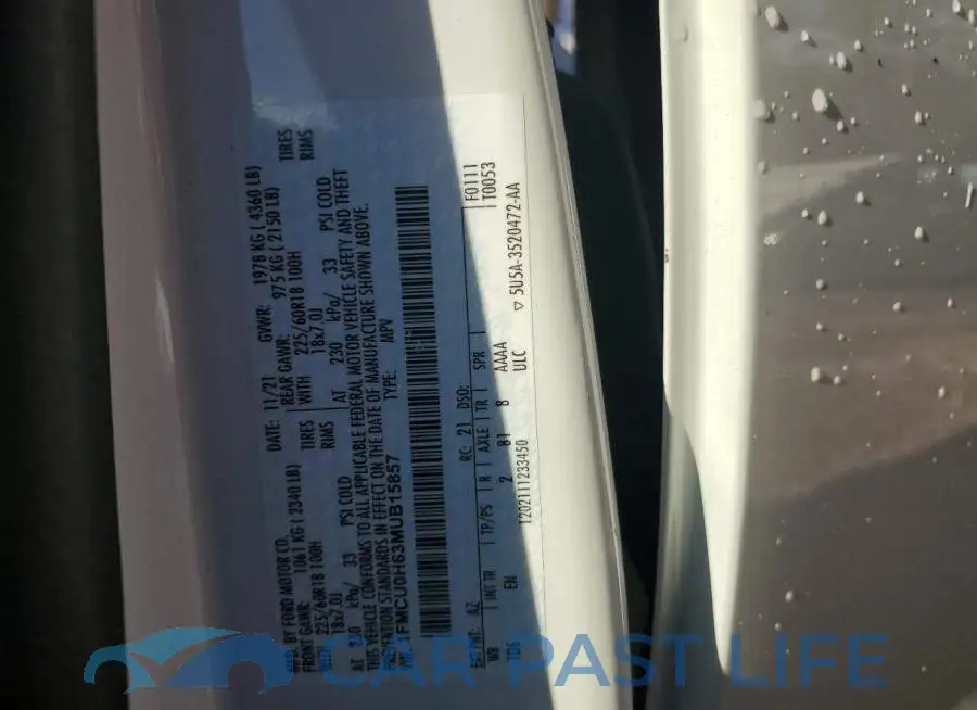 1FMCU0H63MUB15857# 13