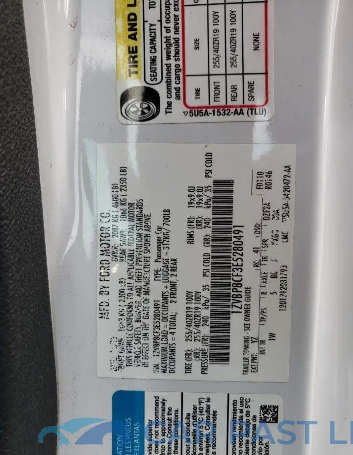 1ZVBP8CF3E5280491# 13