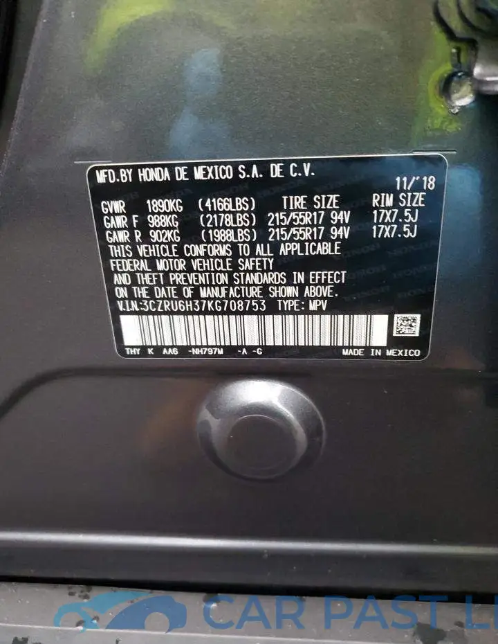 3CZRU6H37KG708753# 13