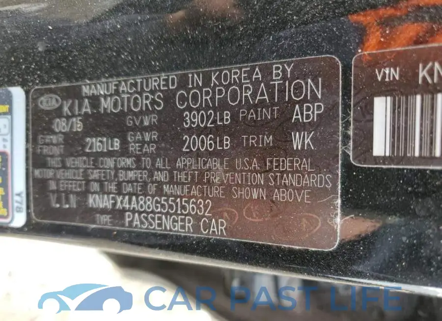 KNAFX4A88G5515632# 13