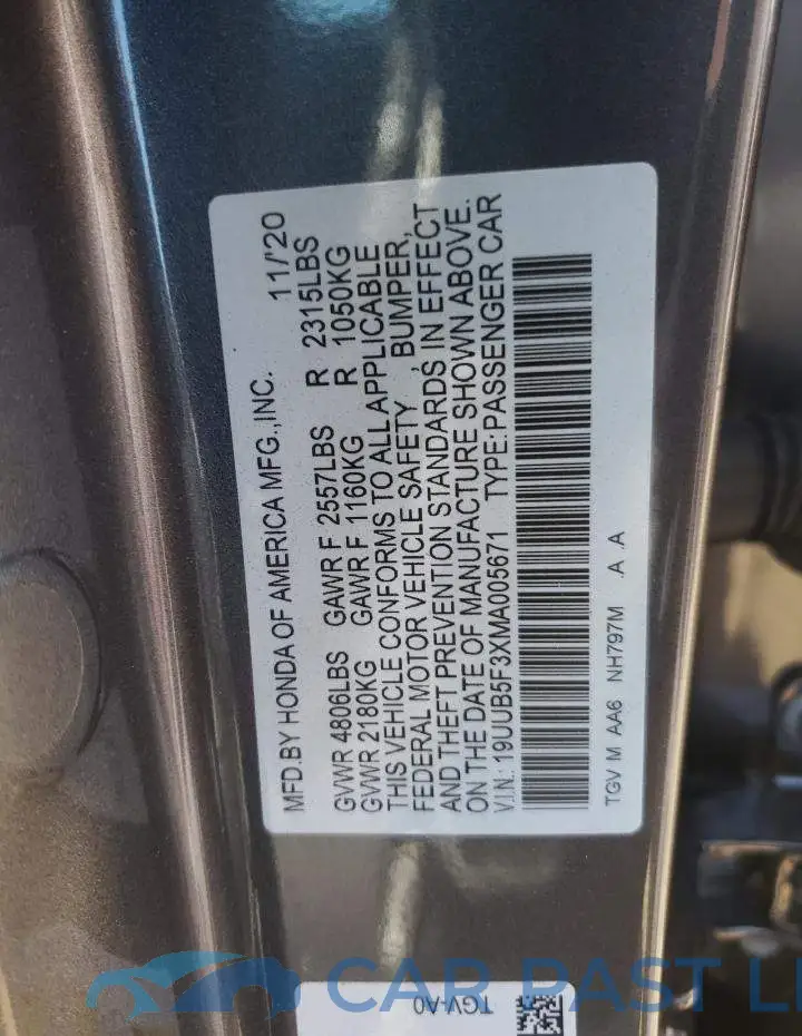 19UUB5F3XMA005671# 12