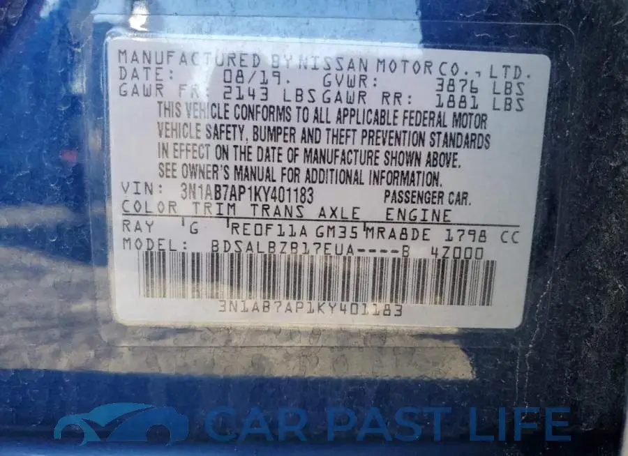 3N1AB7AP1KY401183# 12