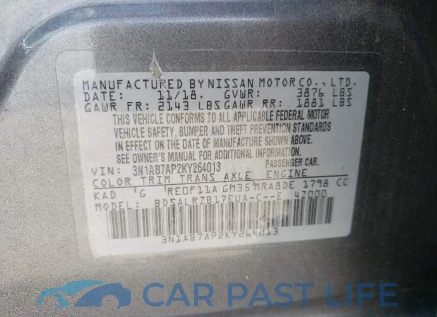 3N1AB7AP2KY264013# 10
