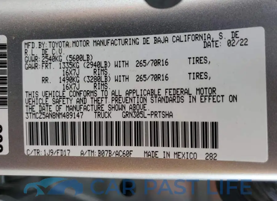 3TMCZ5AN8NM489147# 12