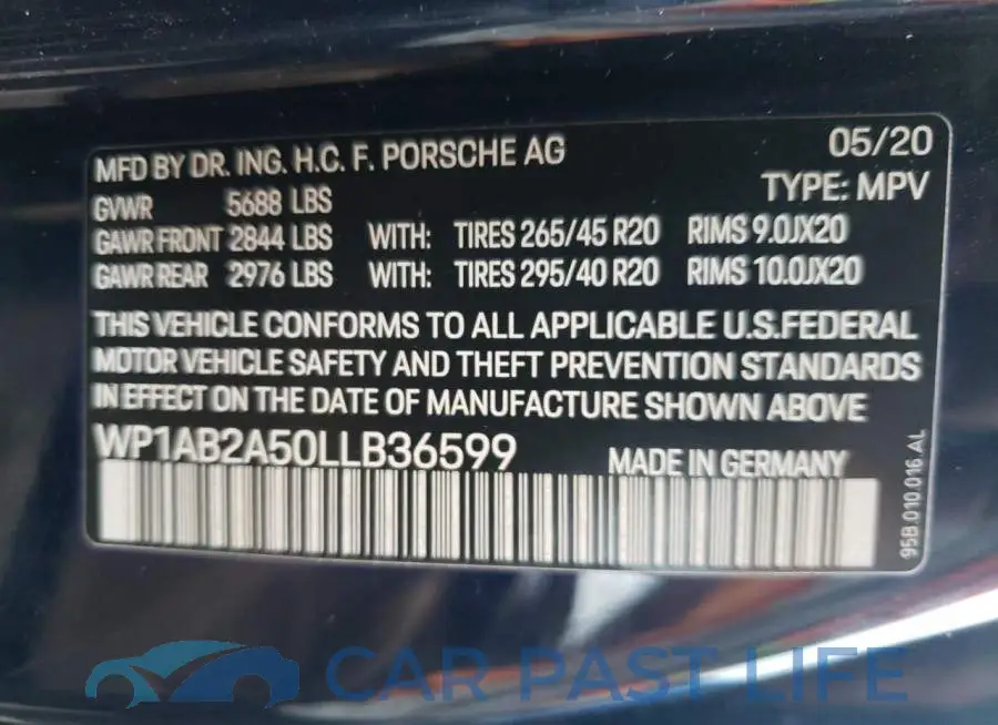 WP1AB2A50LLB36599# 12