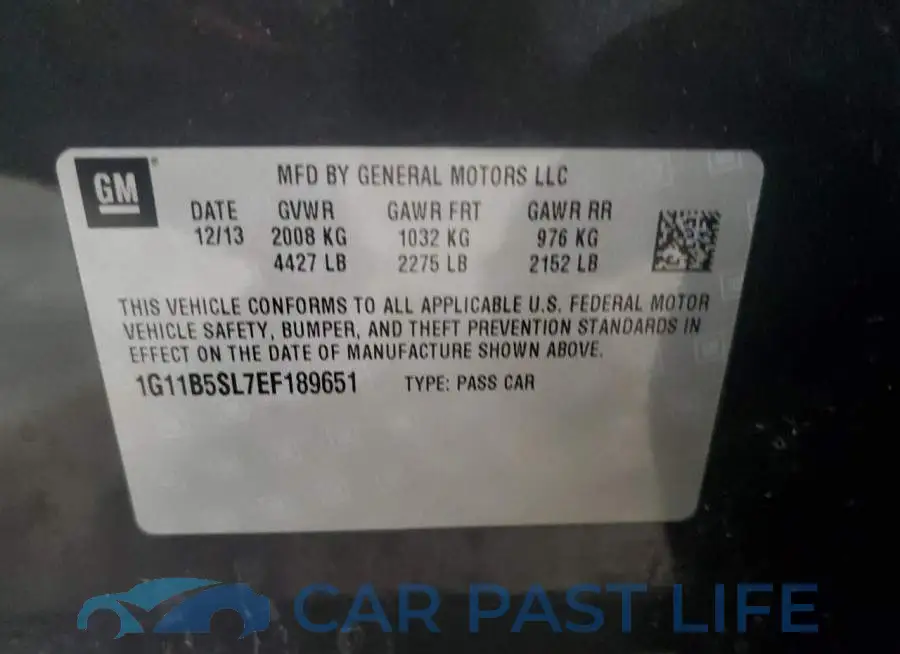 1G11B5SL7EF189651# 12