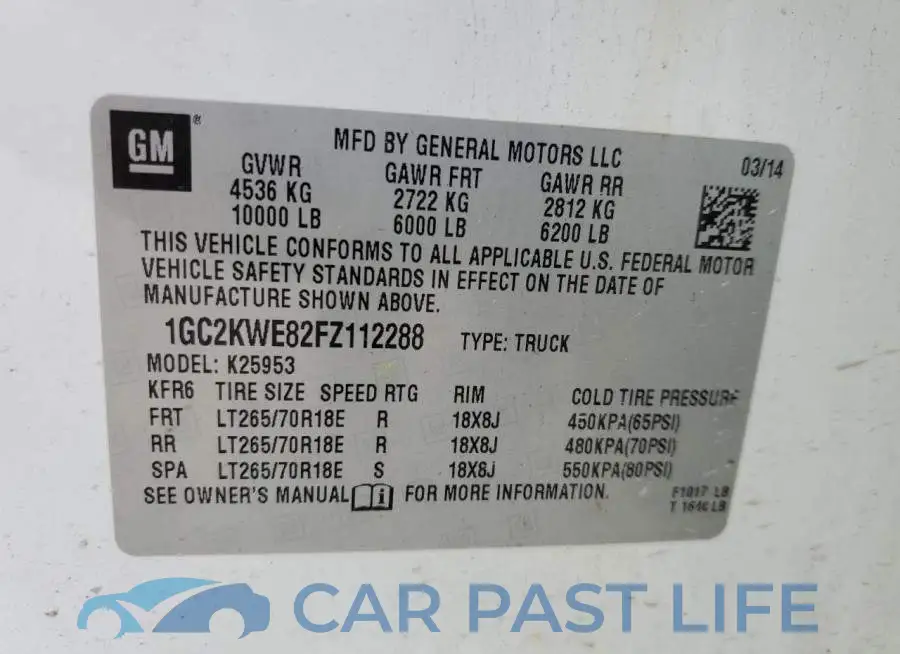 1GC2KWE82FZ112288# 13