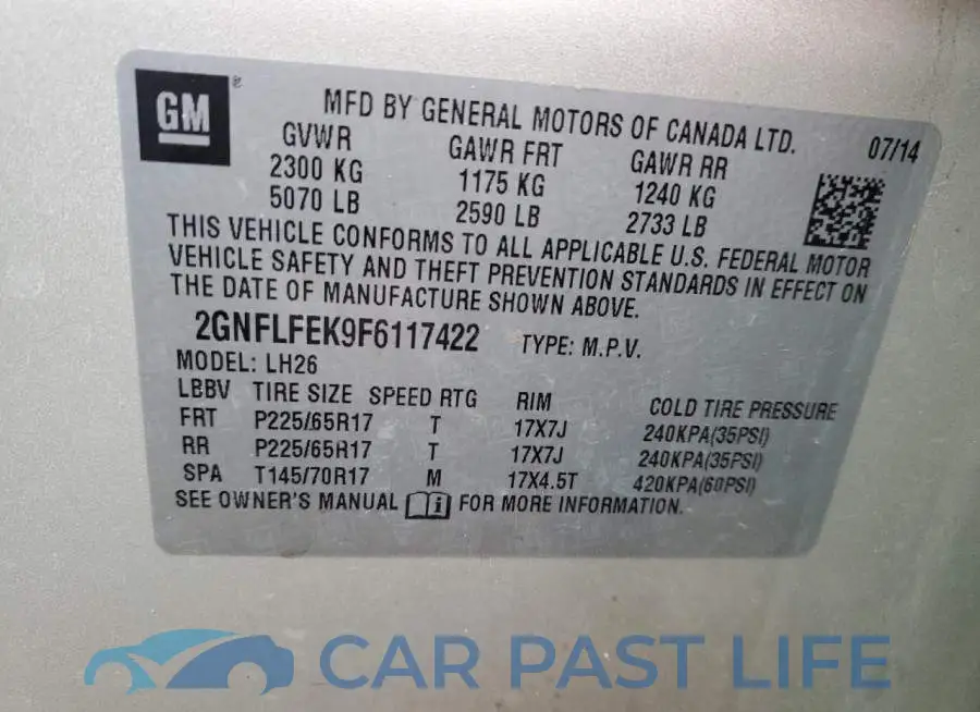 2GNFLFEK9F6117422# 13