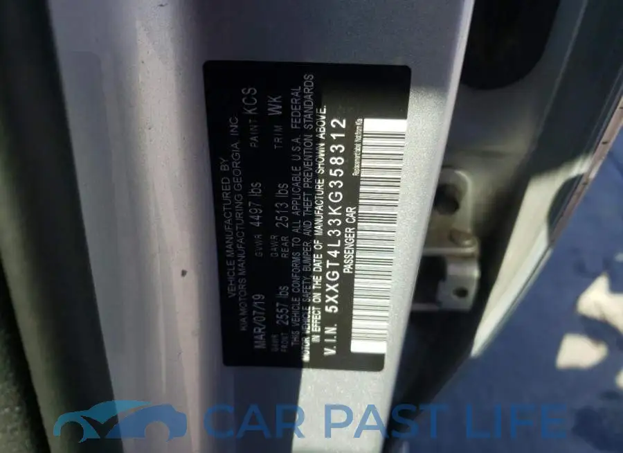 5XXGT4L33KG358312# 12