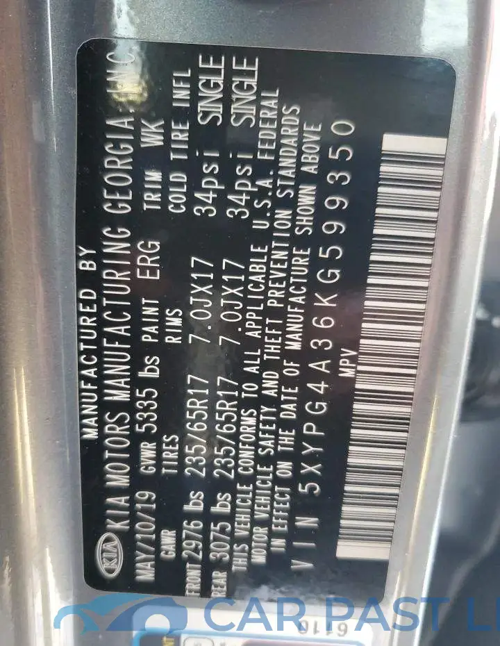 5XYPG4A36KG599350# 13