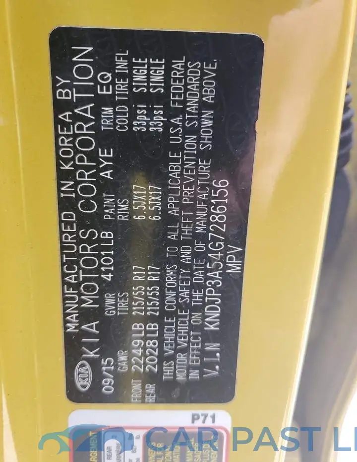 KNDJP3A54G7286156# 12