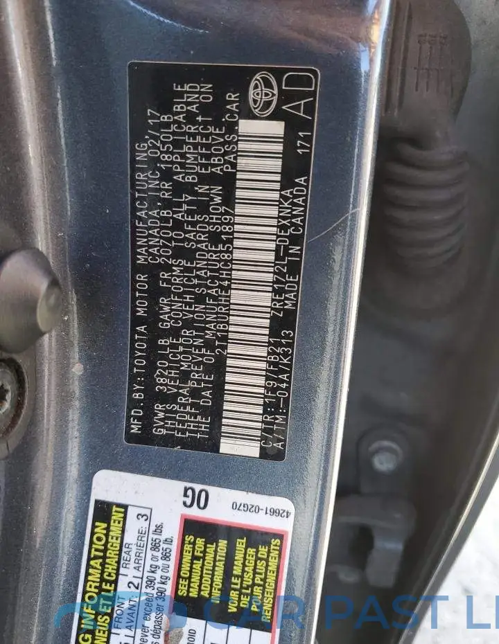2T1BURHE4HC851897# 13