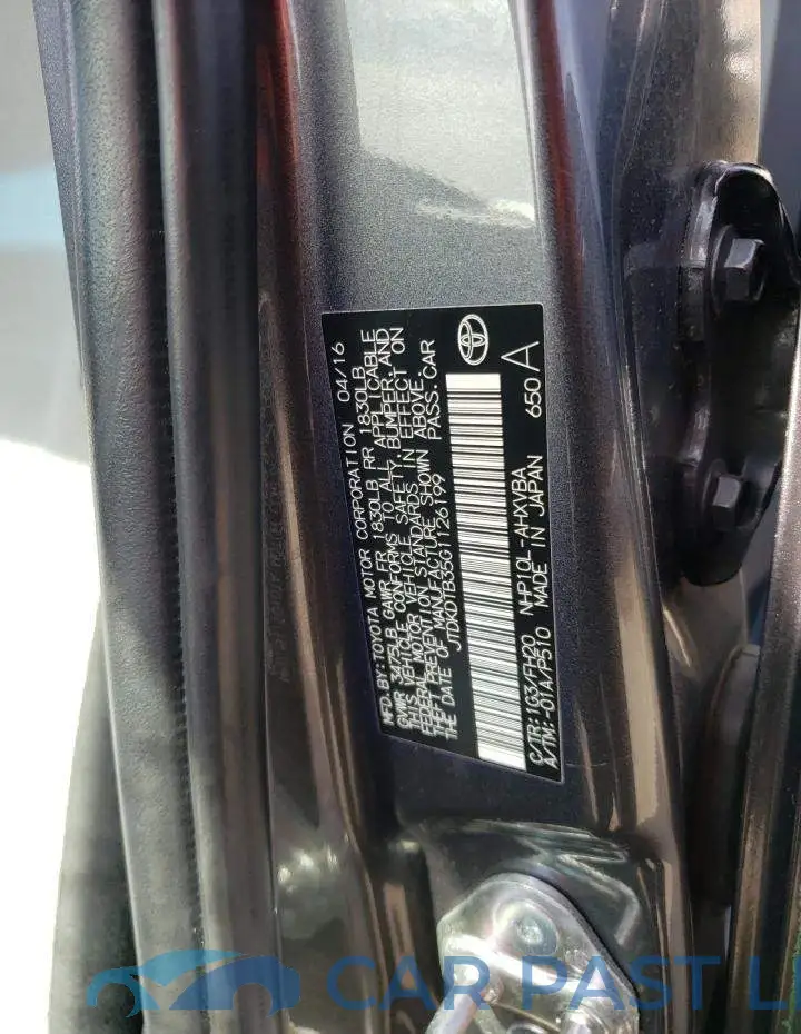 JTDKDTB35G1126199# 12