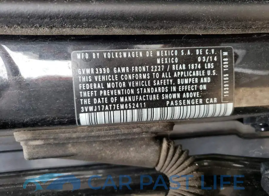 3VWJ17AT7EM652411# 13